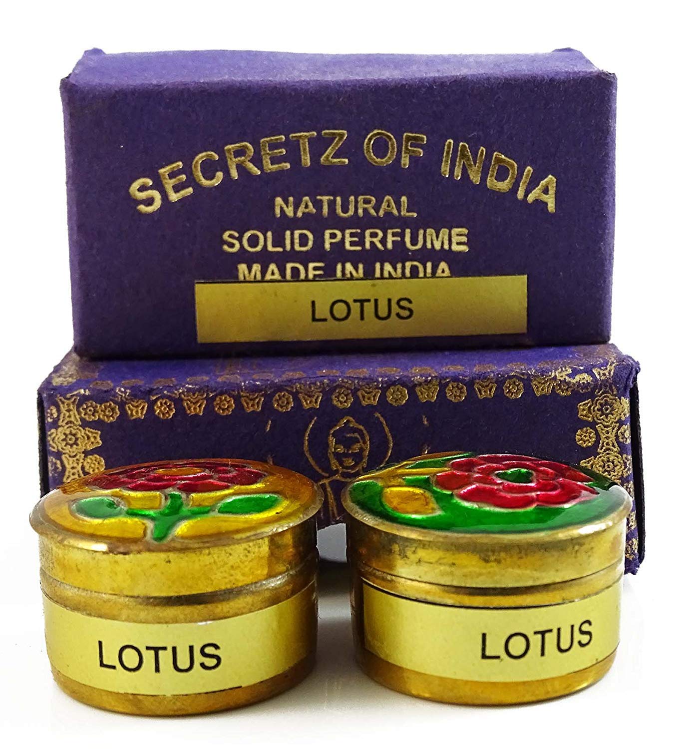 Natural Lotus Fragrance Solid Perfume Body Musk Natural In Mini Brass Jar 4g