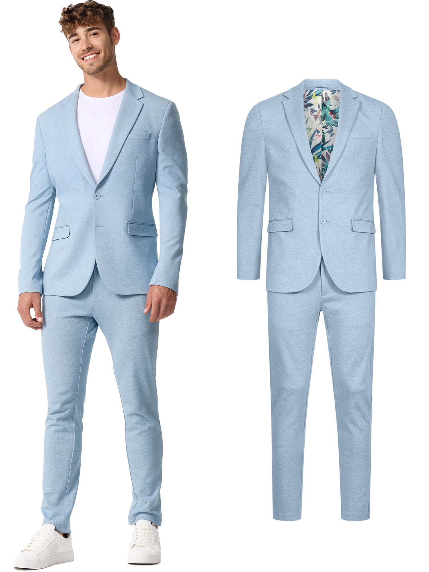 JEFF Herren JFEzra Set Anzug 2-teilig Sakko Hose Bundle | elastischer Herrenanzug Regular Fit für Männer