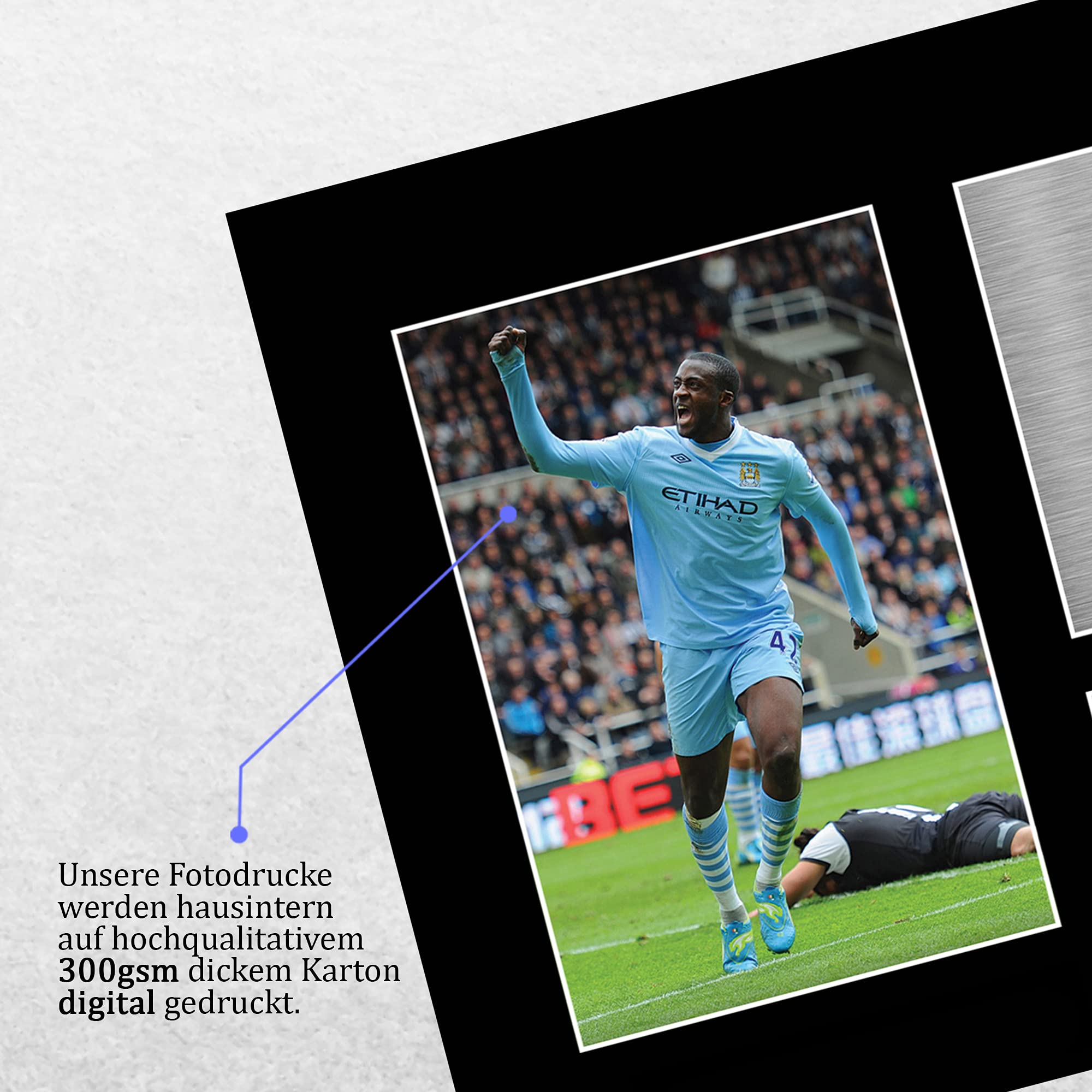 HWC Trading A4 Yaya Toure Manchester City Manchester City Gifts gedrucktes Autogramm für Fußballfans und Fans