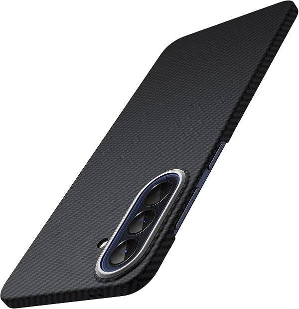 Funda JETech de fibra de aramida ultradelgada para Samsung Galaxy A57, negro | Diseño ultraligero y delgado, protección de grado militar
