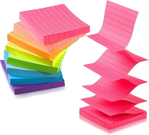 Bloc de notas adhesivas emergentes con notas adhesivas forradas, autoadhesivas, lindas notas adhesivas con líneas, suministros de oficina, fácil de