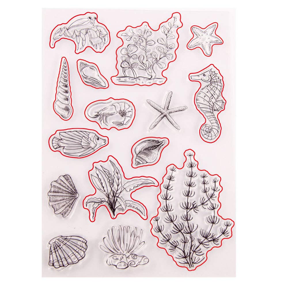 Morze przezroczyste stemple metalowe matryce do cięcia silikonowe tłoczenie szablon do tworzenia kart DIY scrapbooking konik morski muszla dno morskie
