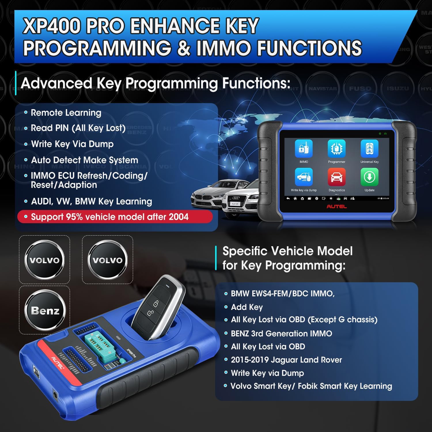 Autel Programador Clave MaxiIM IM508S Pro con XP400 Pro, 2026 Igual Que IM608 Pro 2/IM608S II, Mejorada IM508S IM508, Diagnosis Bidireccional, Modo Inteligente & Experto, 40+ Servicios, 3000+ Pruebas