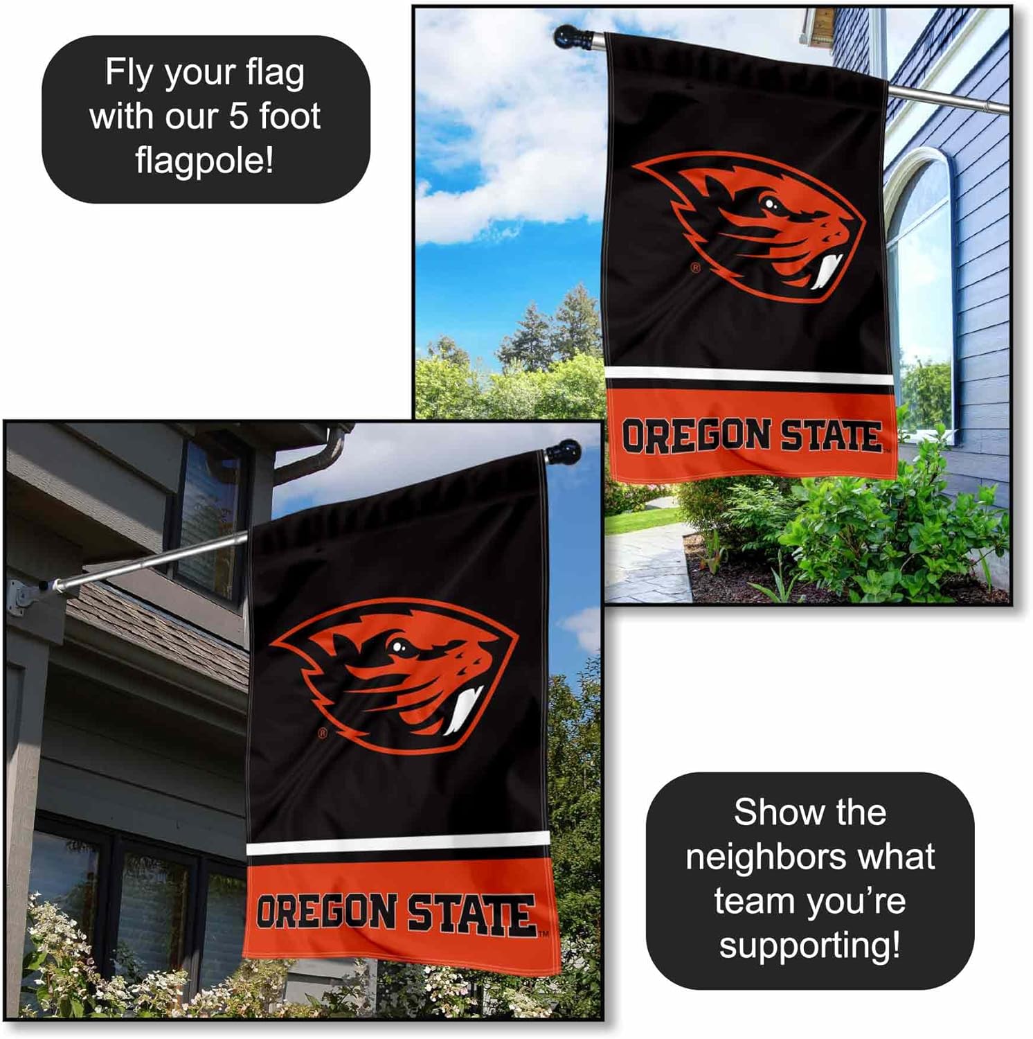 Oregon State Beavers Wordmark Logo House Flag Banner - Image 3