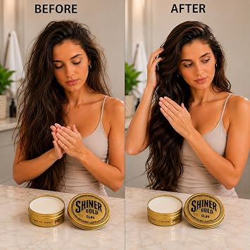 Shiner Gold Clay Pomade | Strong Hold | Matte Finish | Water-based | Coconut Scent, 3.5oz
