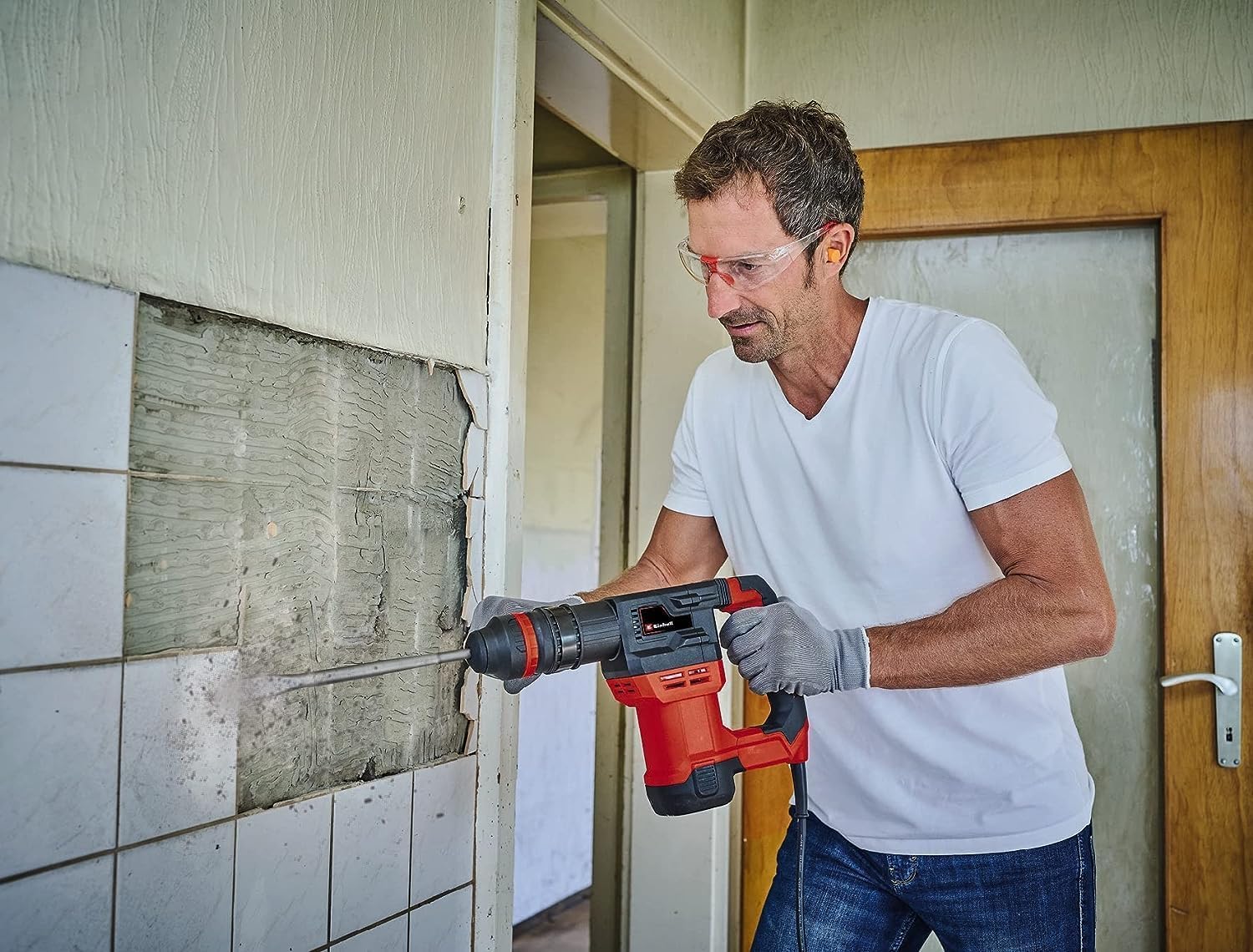 Martello demolitore TE-DH 5 di Einhell (5 J, mandrino portautensile con attacco SDS Plus, impugnatura antivibrante, impugnatura supplementare flessibile, E-Box inclusa)