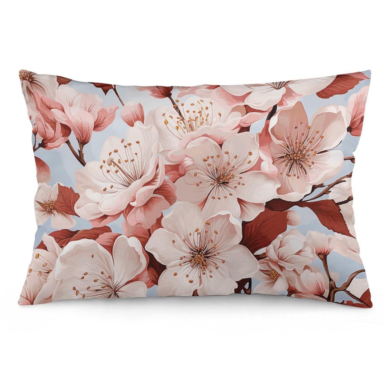 NTVOWPZO 2 Pack Decoration Throw Pillow Covers 16 "x24 Pillowcases Covers Cherry Blossoms Pillowcases Modern Farmhouse Home Decor Sofa Cushions Covers for Couch Bed Living Room