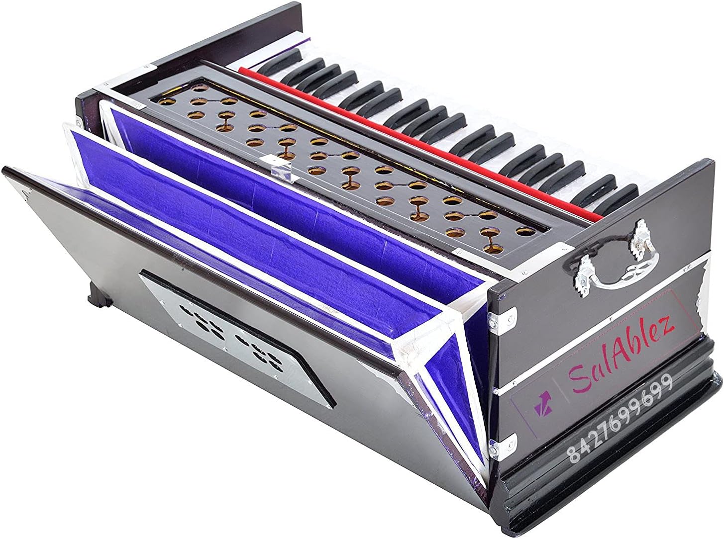 Best Harmonium 7 Stopper, Double Bellow, 39 Key, Two Reed(Bass-Male),3 1/4 Octave Folding Portable Harmonium Orignal Indian Music Art Instrument Classical Sound System With Free Bag