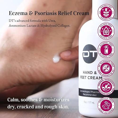 Miniatura 2 de DT Crema de colágeno para manos y pies, hidratación intensiva con urea y colágeno, 4 onzas, sin parabenos