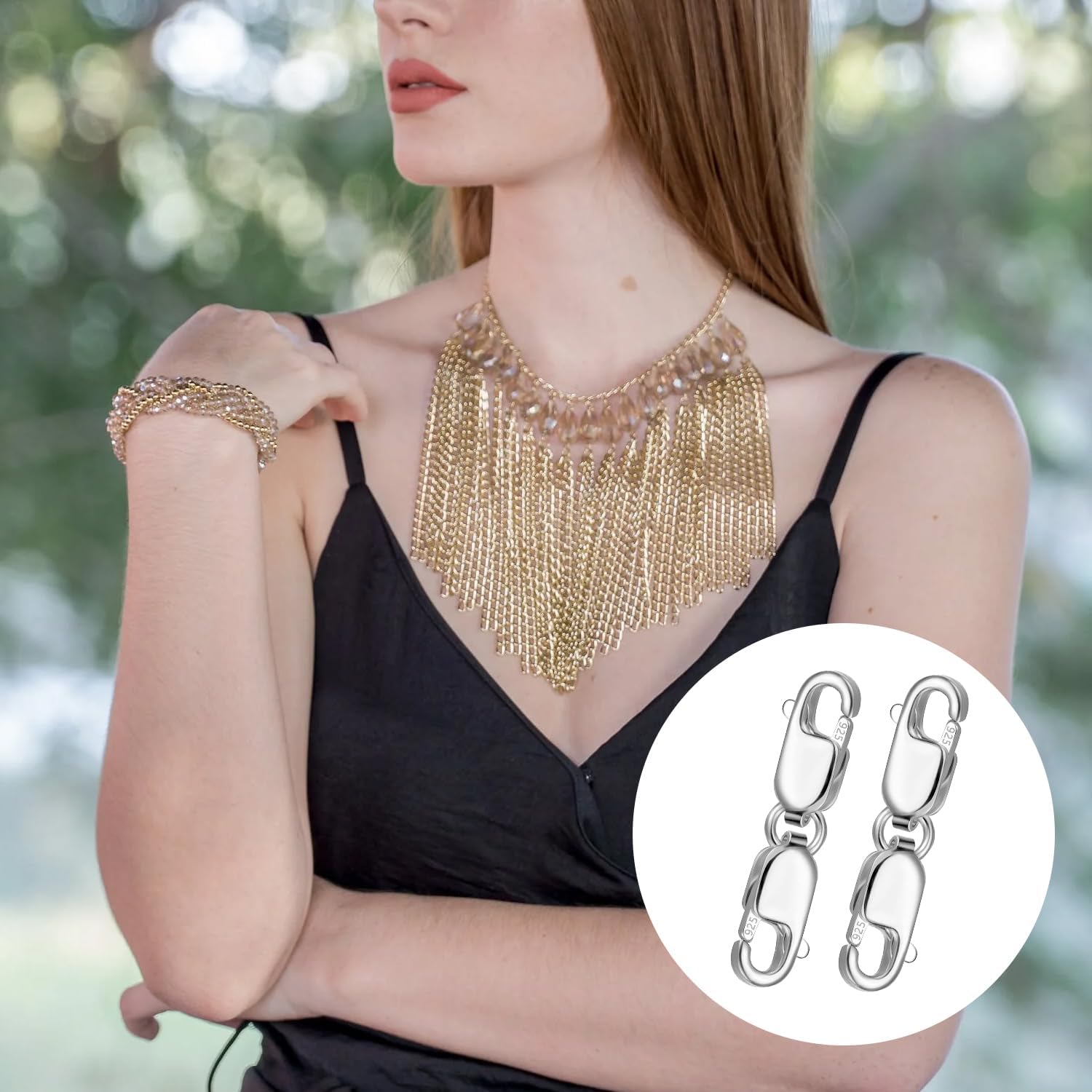 2pcs Double Lobster Clasps, 925 Sterling Silver Double Lobster Clasp Extender Jewelry Lobster Clasp Bracelet Extender Necklace Clasps Accessories for Jewelry Making - Image 6