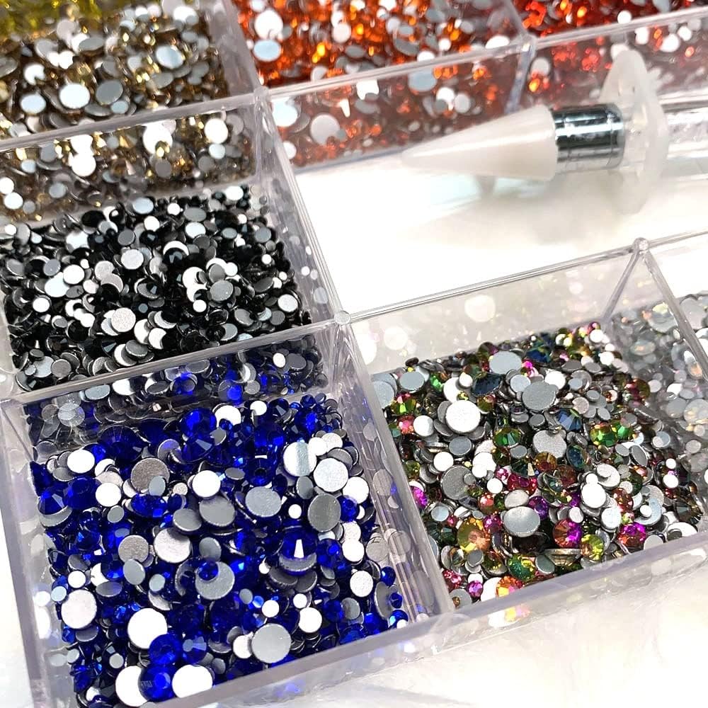 SS3-SS20 Mix Crystal -Fix Flat-Back Nail Rhinestones(720PC*20 Color) for Nails Art Round Rhinestone 3D Glass Decoration G5001 - (Color: 1)