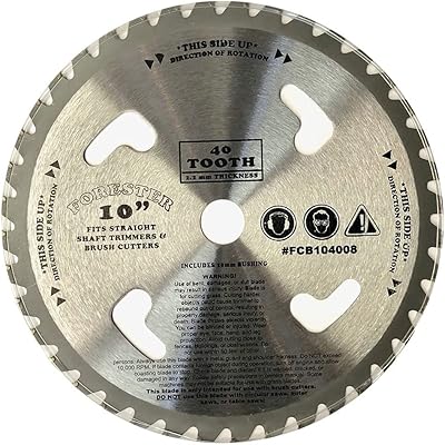 Forester 40 Tooth Carbide Tip Brush Cutter Blade w/ Venting - 10 x 1 Inch / 20mm Arbor