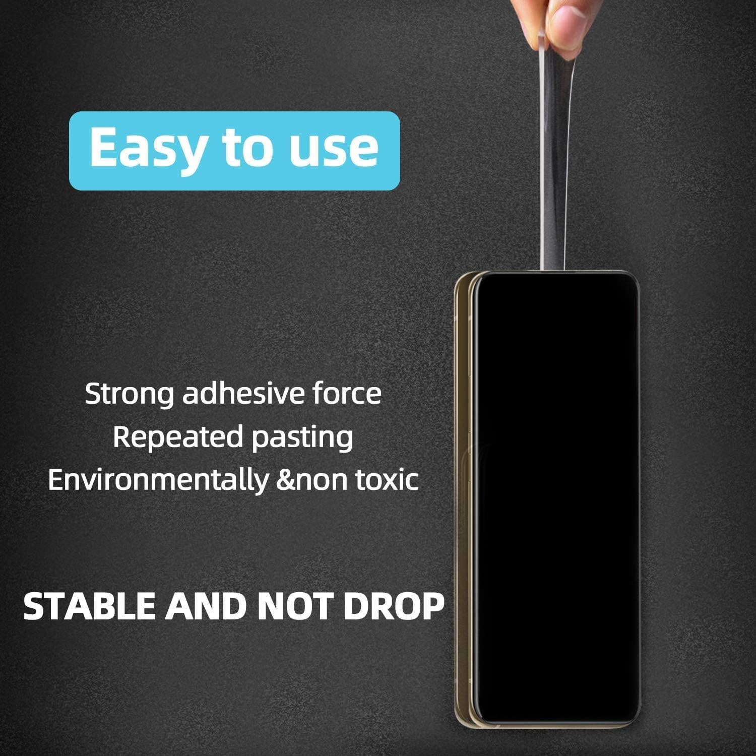 Nano Double Sided Tape, Removable Washable Double Sided Sticky Strips Seamless Traceless Tape Adhesive for Paste Photos Poster, Household, Kitchen Holder (3M/9.85ft)