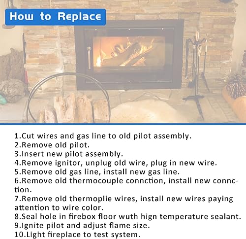 Miniatura 6 de 10002264 - Conjunto piloto de propano y gas natural de 3 vías, compatible con HHT, Majestic Monessen Temco Vermont Castings estufas de gas y