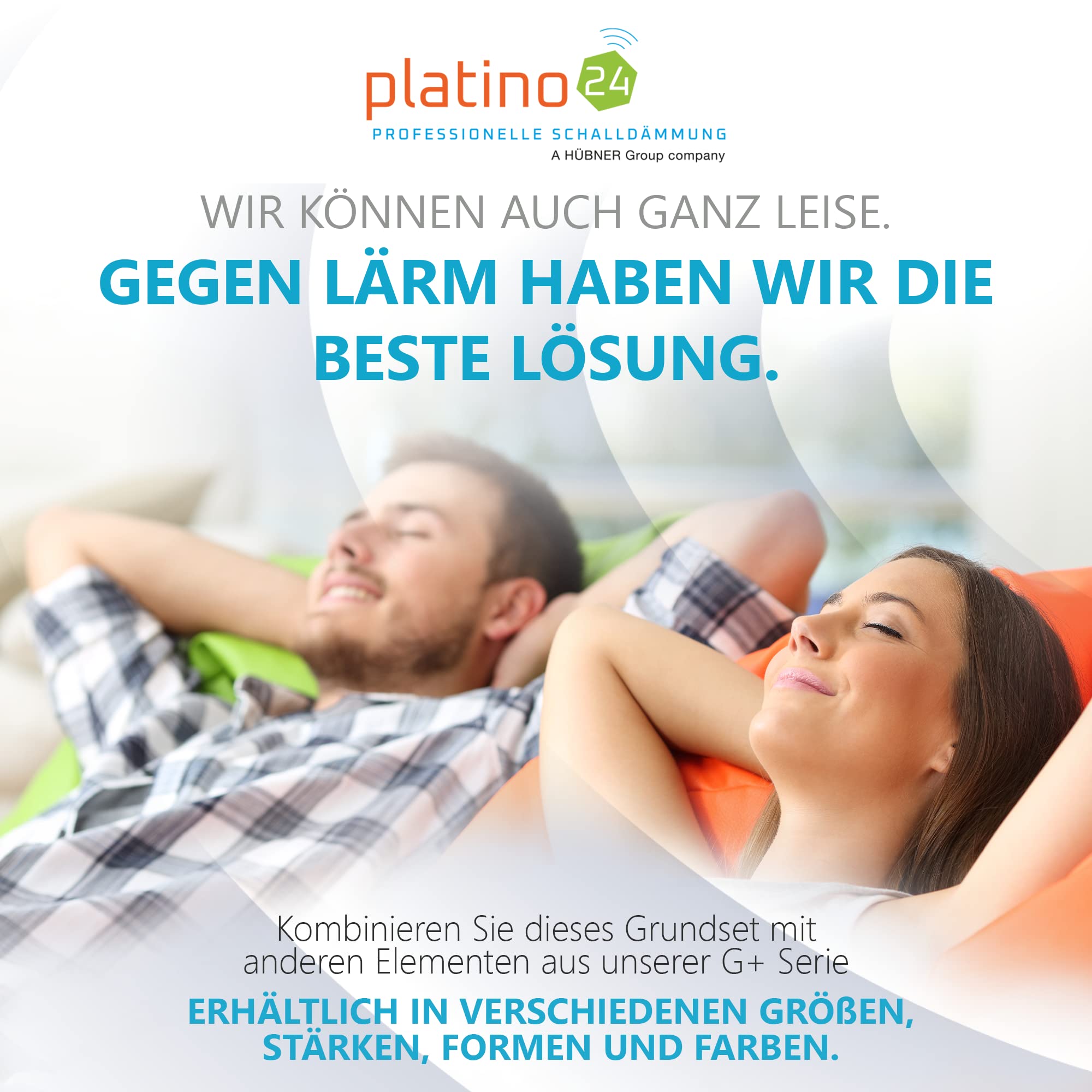 platino24 Akustikpaneele – 4er Set – 82,5x55x5cm – Schalldämmung – Hellgrau