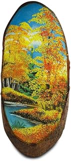 BestPysanky Autumn on River Banks Woodcut Painting Wall Art Plaque