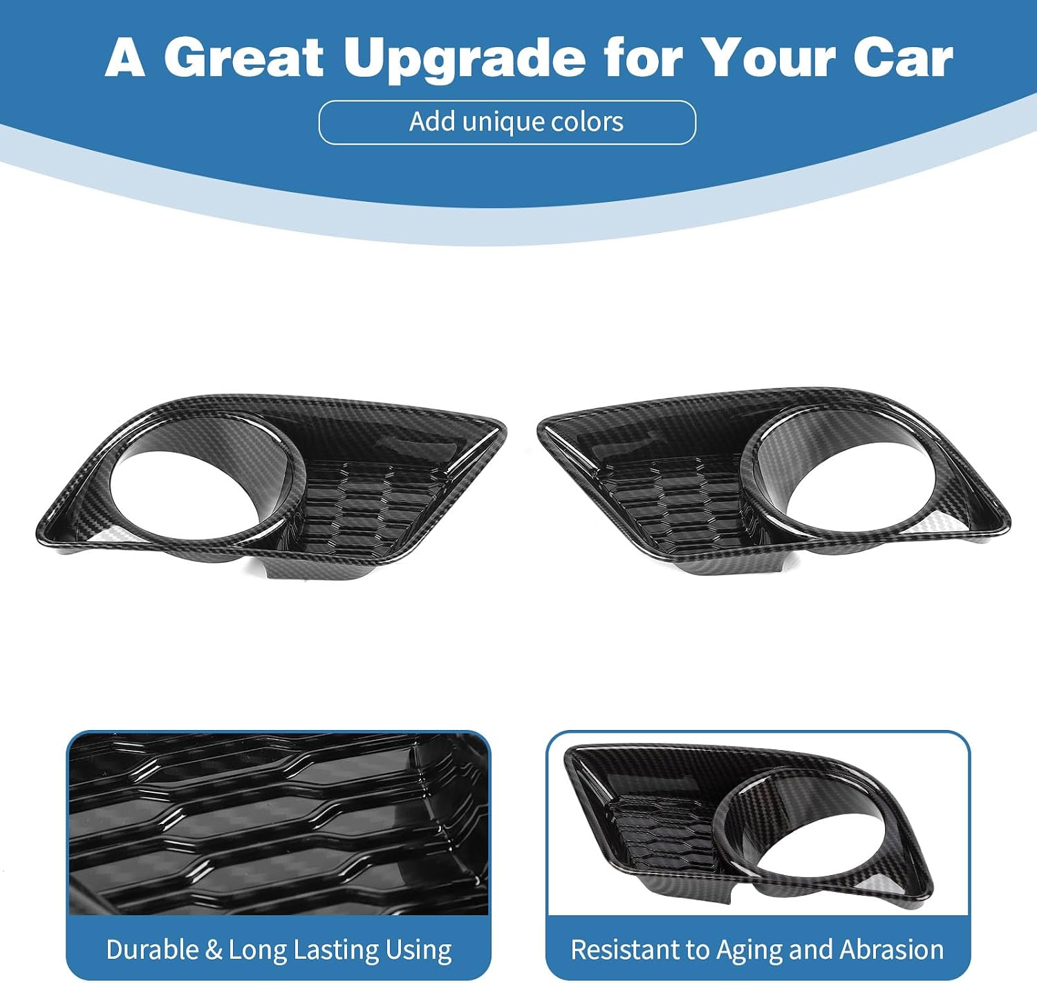for Charger Front Fog Light Covers Trim Carbon Fiber Compatible with Dodge Charger 2011-2014 Carbon Fiber Exterior Accessories 2pcs
