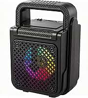 Sing-e Caixa de Som Bluetooth com Grave Forte, Som Estéreo TWS, RGB Luz, Bateria de Longa Duração e Entradas USB/TF/AUX - Impermeável para Festa, Praia e Churrasco (1372)