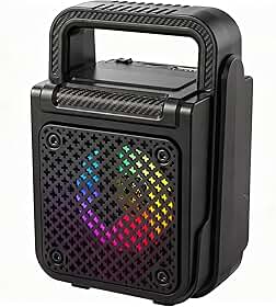 Sing-e Caixa de Som Bluetooth com Grave Forte, Som Estéreo TWS, RGB Luz, Bateria de Longa Duração e Entradas USB/TF/AUX - Impermeável para Festa, Praia e Churrasco (1372)