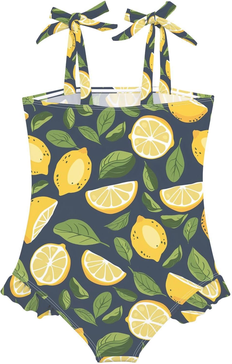 visesunny Toddler Girl Swimsuit Adjustable Strap Swimwear Yellow Lemon Design Bathing Suits for Girls 18M-6Y