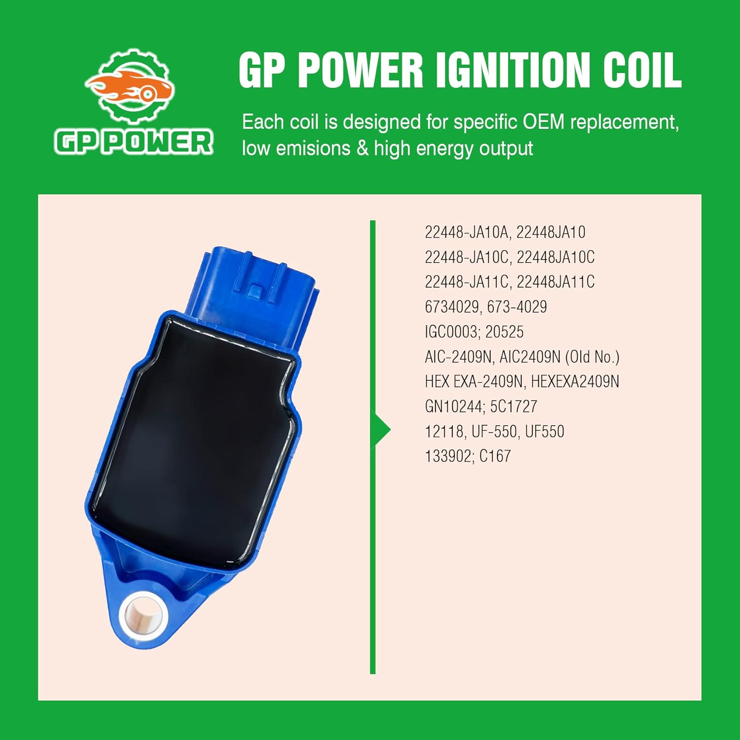 IGNITION COIL UF550 22448JA10C 22448-JA10A UF-550 SET OF 6 COMPATIBLE WITH INFINITI EX35 FX35 G25 G35 JX35 M35 M35H Q50 NISSAN 350Z ALTIMA MAXIMA MURANO PATHFINDER QUEST 2.5 3.5 V6 VQ25 VQ35