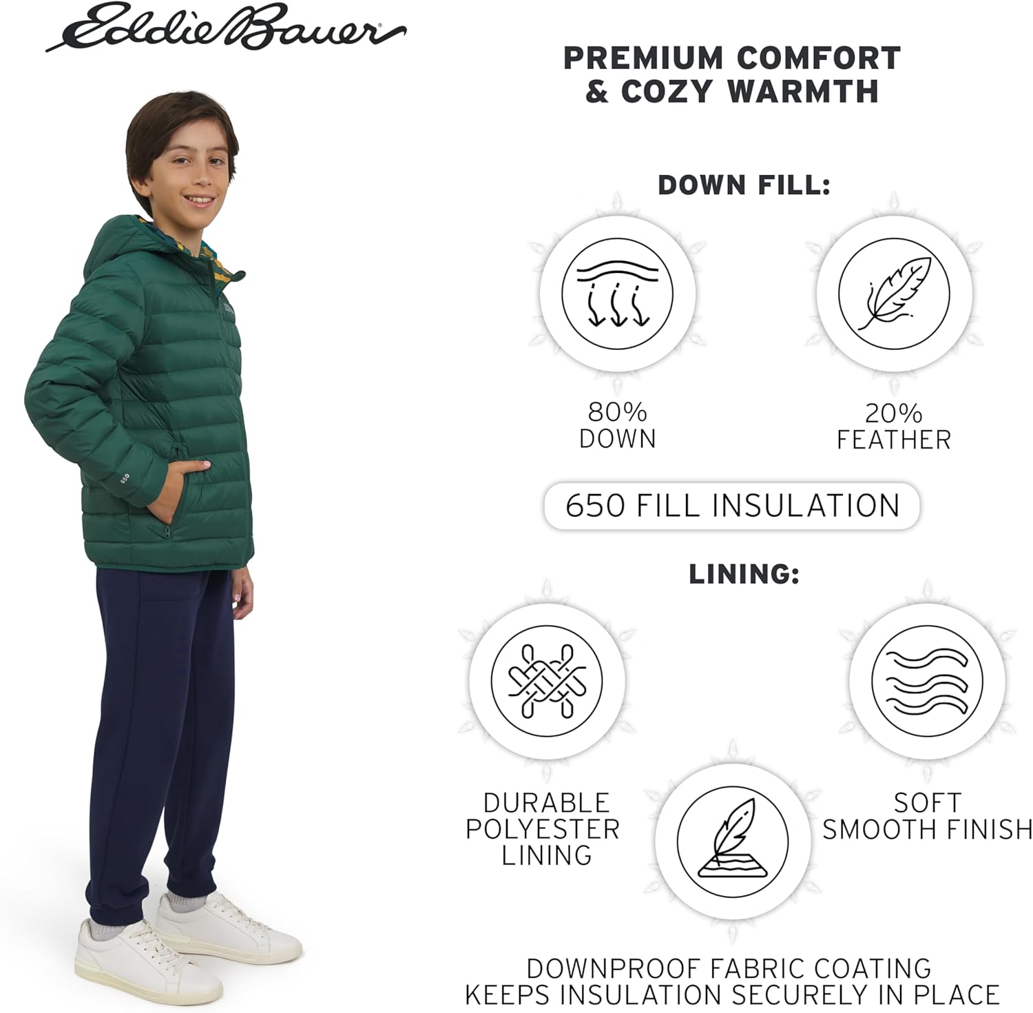Eddie Bauer Boys' CirrusLite Reversible Lightweight Down Puffer Jacket - Image 3