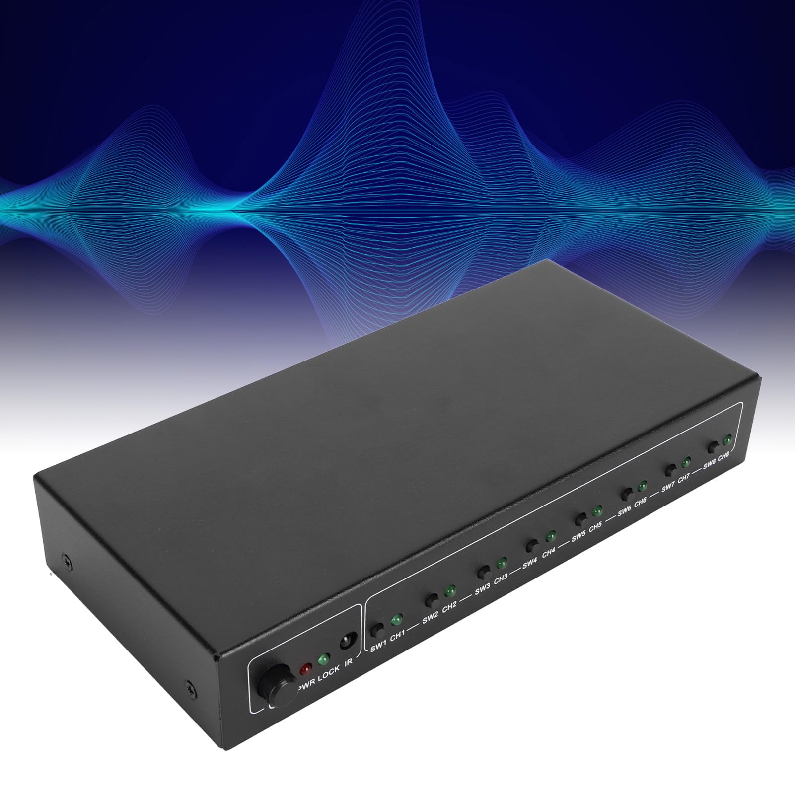 FT18 SPDIF Splitter 1x8, Digitaler Optischer Audio Splitter, Unterstützt SPDIF/TosLink Signal 1 in 8 Out, Unterstützt LPCM2.0/DTS/AC3. (EU-Stecker)
