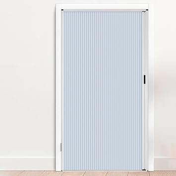 White No-Drill accordion doors interior, 24 30 32 36 40 42 48 60 72 80 inch Wide Custom Honeycomb Partition door, Kitchen Bedroom Doorway Multifold Sliding Doors gate with Handle29x80in 73.5x203cm