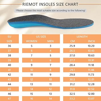 riemot Merino Wool Felt Insoles for Men Women, Cushioned Arch Support Shoe Inserts Relieve Foot Pains, Sport Insole Replacement Inserts for Boots Sneakers Grey EU 44