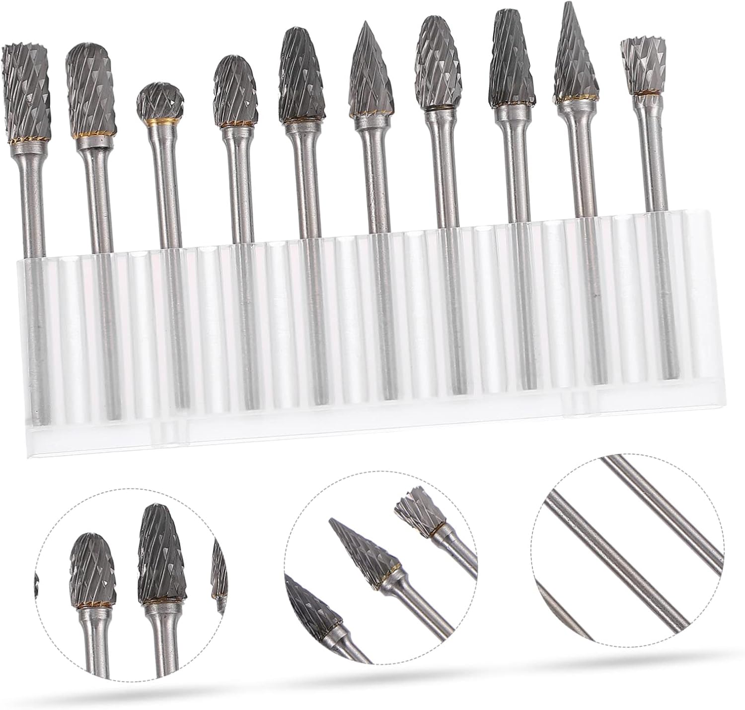 10 Pcs Carving Rotary Files for Die Grinders Stainless Steel