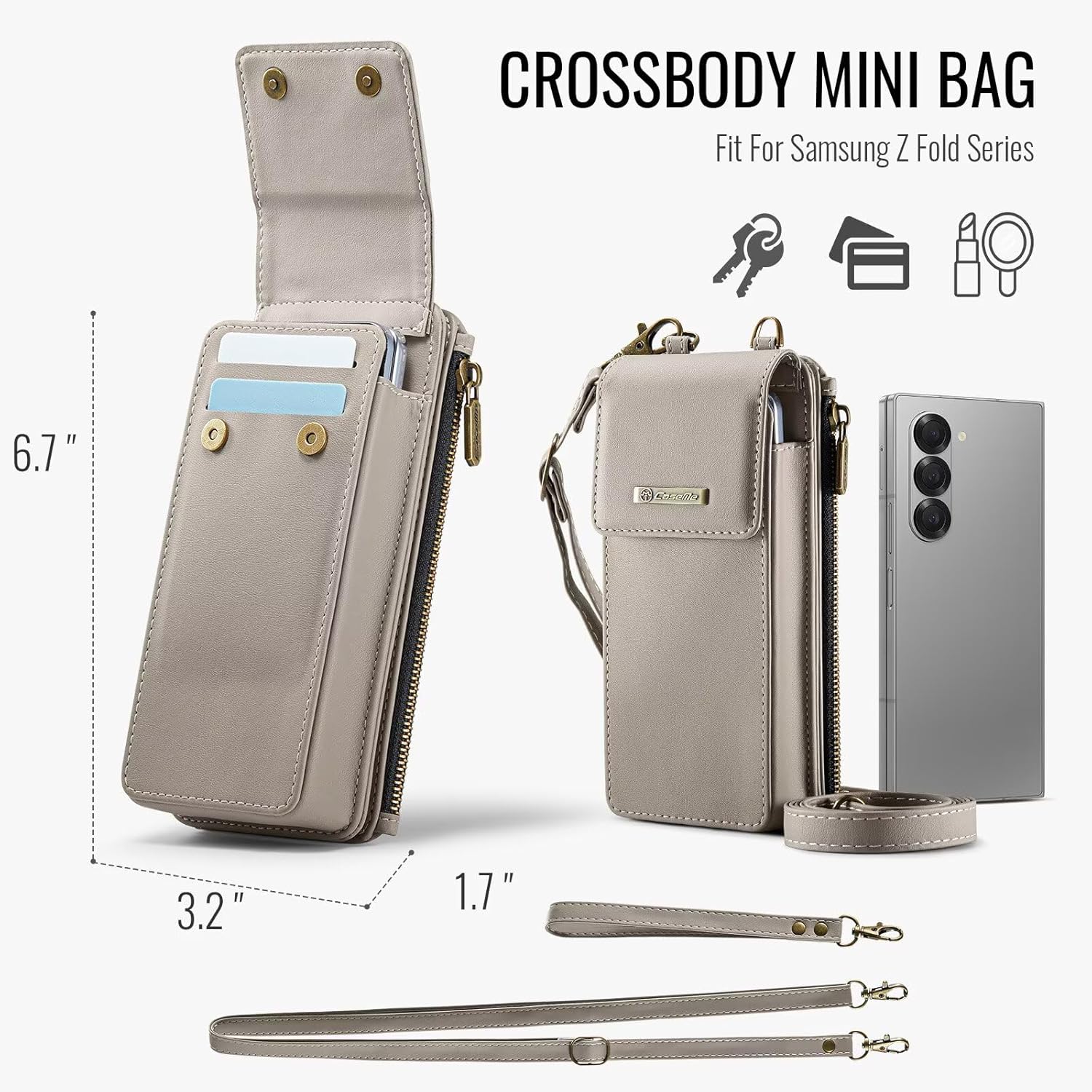 Crossbody Wallet Case for Women With RFID Blocking Card Holder Magnetic, PU Leather Mini Handbag