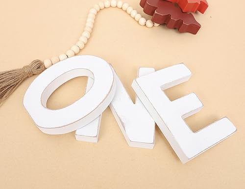 Miniatura 6 de Letrero de madera de una letra para el primer cumpleaños, centros de mesa de madera, decoraciones de primer cumpleaños, letras de pie para primer