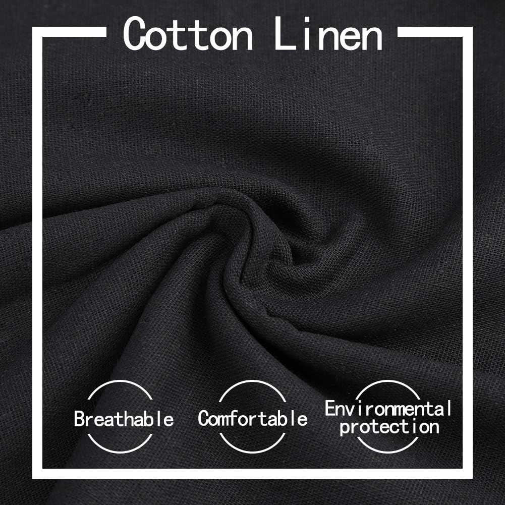 Zxiixz Black Linen Needlework Fabric, (59In x 19In) Large Size Linen Fabric Cloth Embroidery Linen Fabric Cross Stitch Aida Cloth for Making Garment Craft Upholstery Flower Pot Decoration