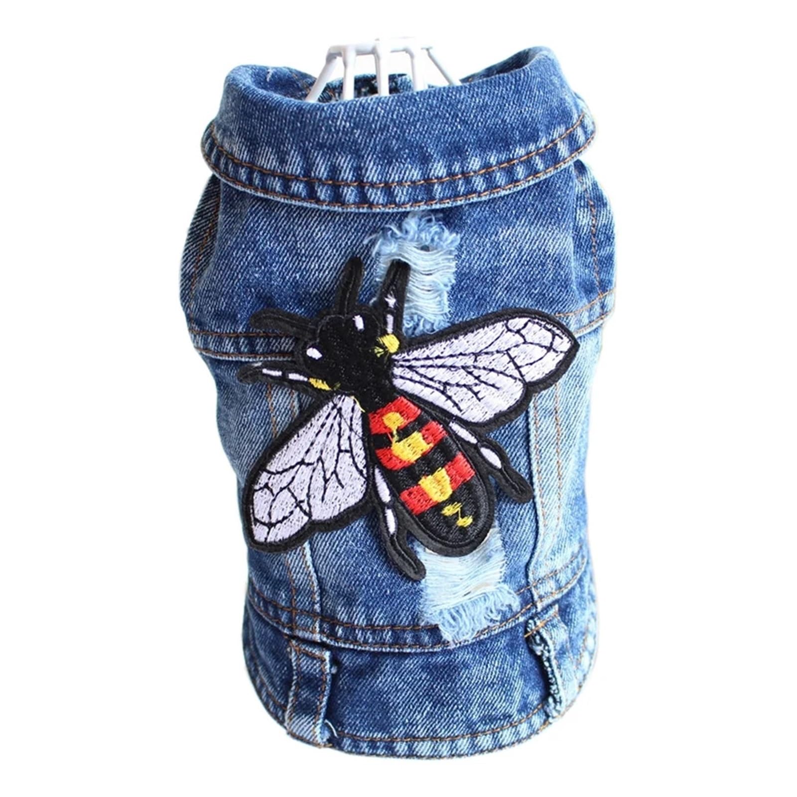 Manteau en jean pour chien de petite et moyenne taille, veste de cowboy élégante avec bretelles réglables, gilet mignon pour animal de compagnie pour chiens et chats, tailles XS à 2XL, tenue en jean
