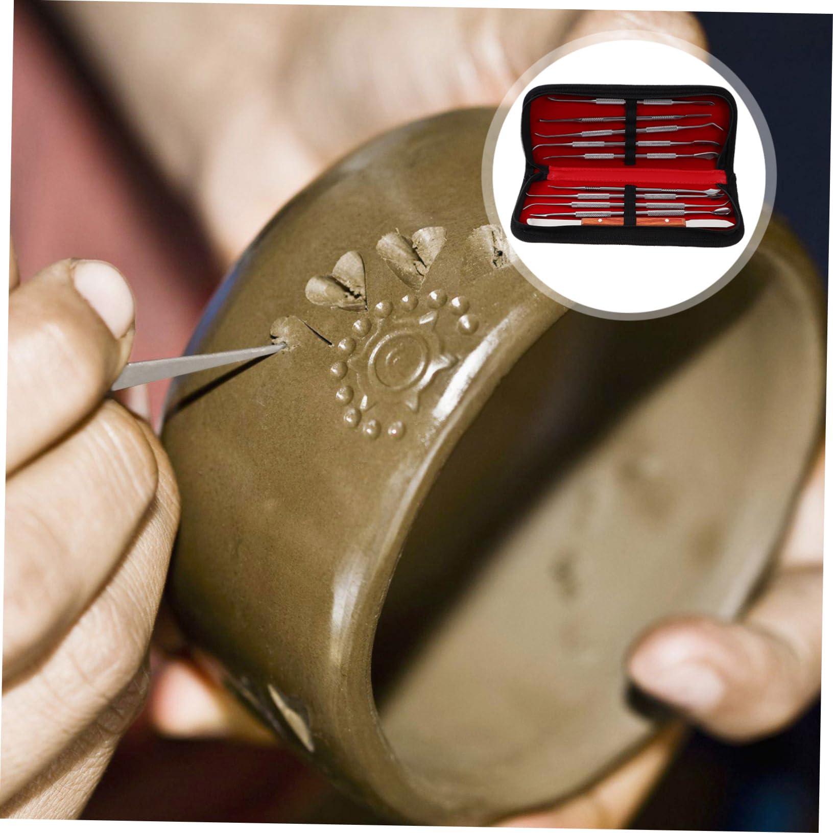 KALLORY Ol Set for Professionals Complete Modeling Stainless Steel Portable Easy to Cle