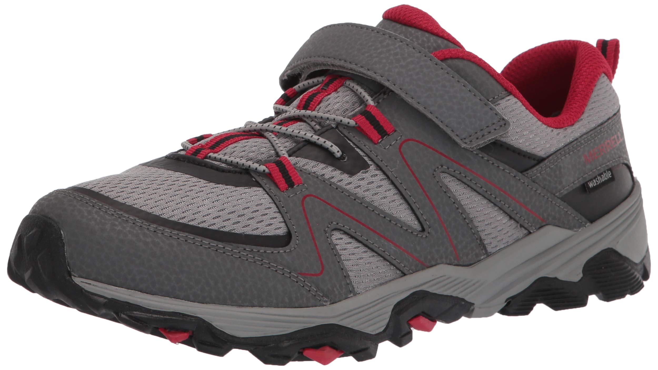 merrellunisex child Trail Quest Hiking Shoe, Grey/Red/Black, 2 Wide Big Kid US