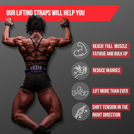 Lift Tech Fitness Weight Lifting Straps for Men & Women - Cotton Gym Straps for Weightlifting, HIIT, Strength Training - Pull up & Deadlift Straps - One Size