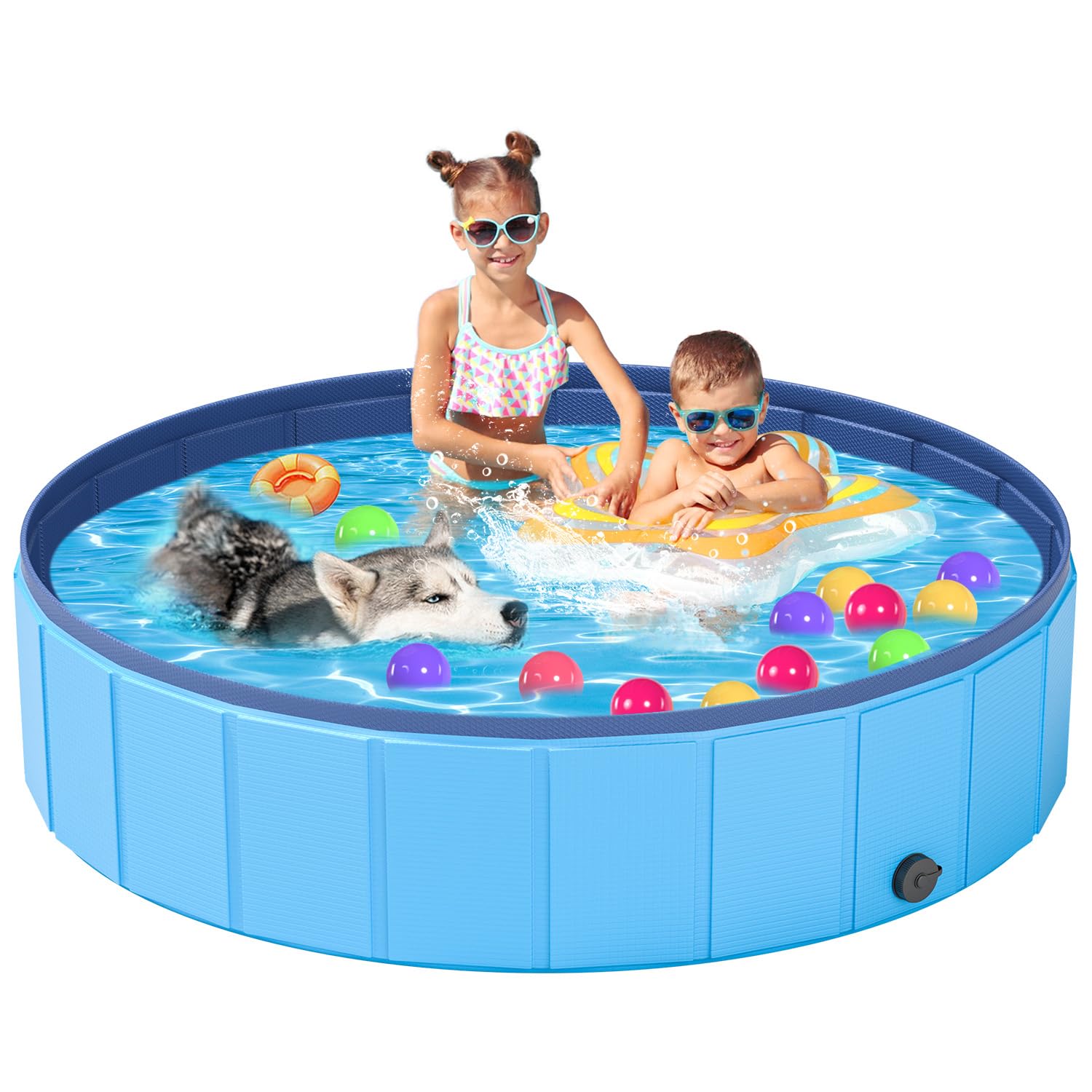 Piscina cani, piscina bambini, vasca da bagno portatile per cani, piscina pieghevole per cani, piscina in plastica per cani, Per far nuotare e fare il bagno agli animali domestici (120 x 30 cm)