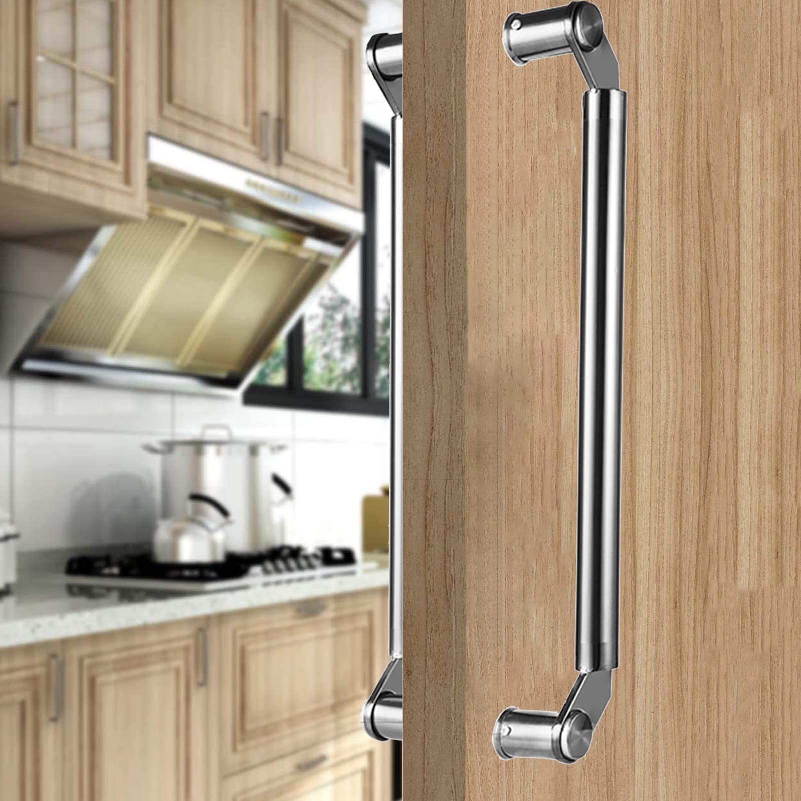 TKJfdTY Modern H Shape Sliding Door Handle - Double Sided Pull Handle For Barn, Shower, Glass Doors - 47" Silver Entry Handle Bar - Durable & Stylish Design,Metallic 120cm/47inch