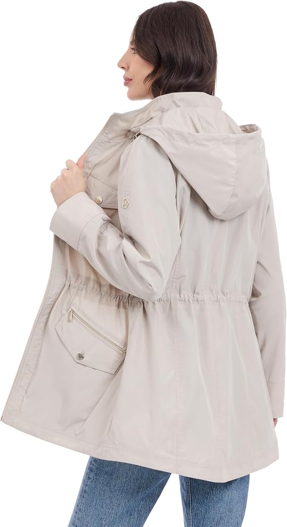 Michael Kors Women's Hooded Anorak Raincoat and Windbreaker