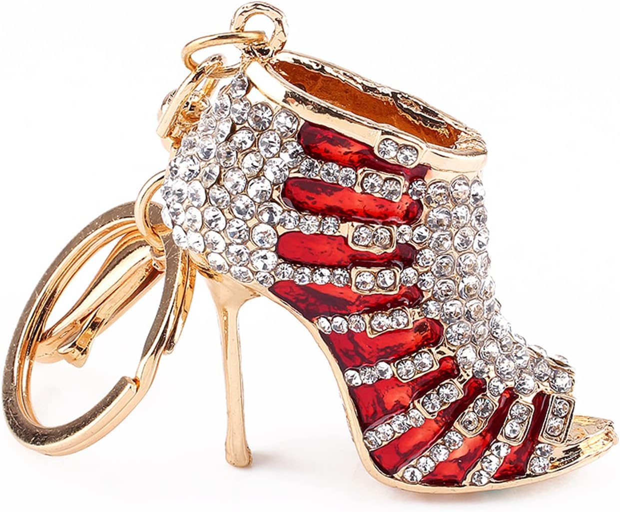 High Heels Keychain, Crystal Rhinestone Crystal Keyring Women Keychain High Heel Shoe Lady Gift Stiletto Enamel Pendent for Key Handbag Phone Accessory(5.5 * 5cm) - Image 9