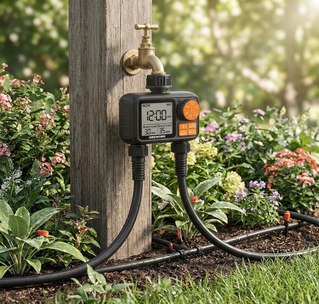 Suinga Programmatore di irrigazione Pro-Dial | Timer per rubinetto digitale da giardino (2 uscite)
