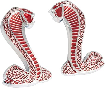 4-1 / 4 "مشكلات Chrome & Red Cobra Snake Fender للفترة 2007-2014 Shelby GT500