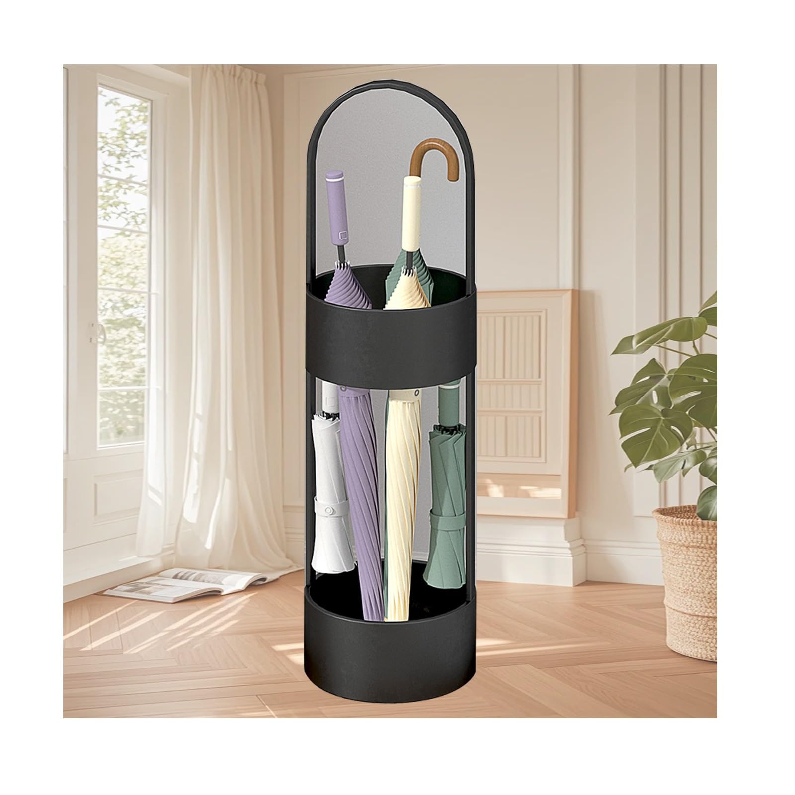 WQPMNYG Umbrella Storage Rack & Stand - Black Bucket for Home Door Quick Drying & Stable Design Perfect for Entryway nization