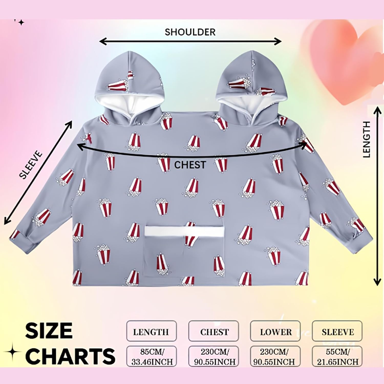 Gaorui Two Person Hooded Pajamas, Oversized Hooded, Flannel Blanket Pajamas, Gifts for Couples/Best Friends Bf and Gf