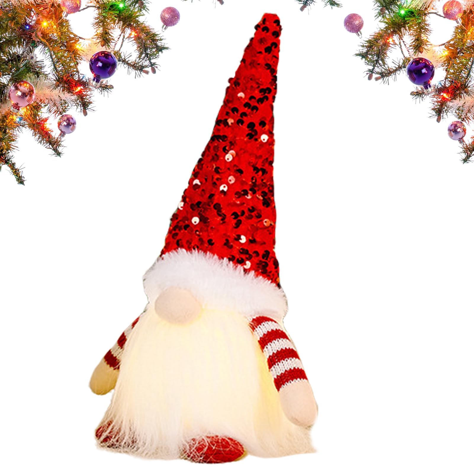 Gnomo - Decoraciones navideñas | Muñeca de peluche iluminada que funciona con pilas para vacaciones, Acción de Gracias, Pascua, decoración del hogar y el lugar de trabajo