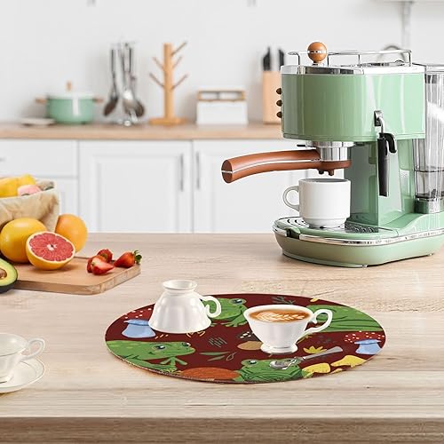 Miniatura 6 de 3 Pcs Heat Proof Trivet for Hot Dishes 15in Cotton Thread Weave Cooking Potholder Set Holder for Hot Pot Protecting Counter Cute Frogs and Mushrooms