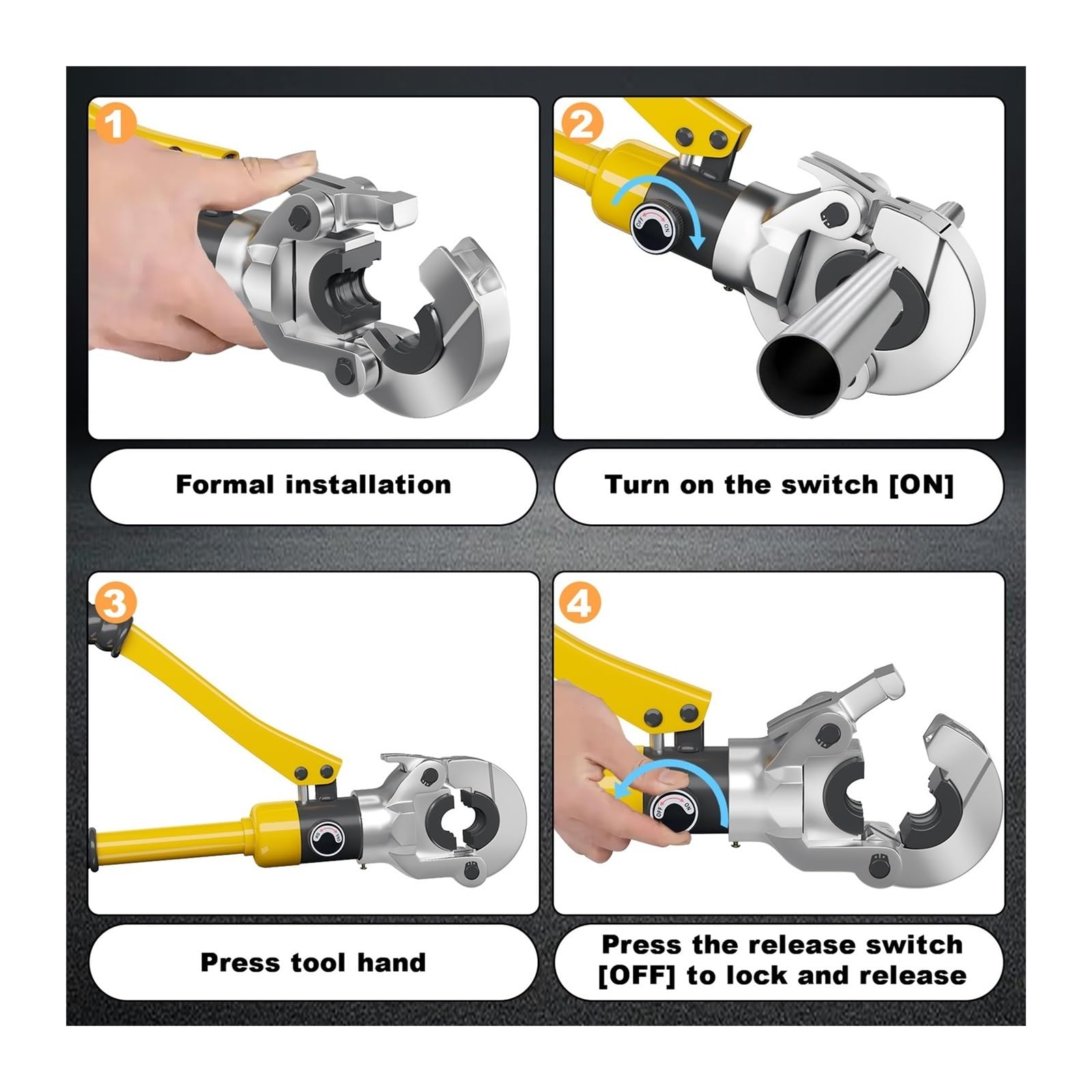 Expansor de tubo, Herramienta De Prensado Tuberías Hidráulicas, Ajustable Con Presión Alta Resistencia For Tubos PEX Cobre Y Acero Inoxidable TH U16/20/25/32