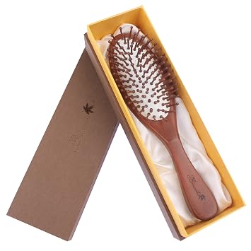 Breezelike Wooden Hair Brush for Women, Red Sandalwood Hairbrush