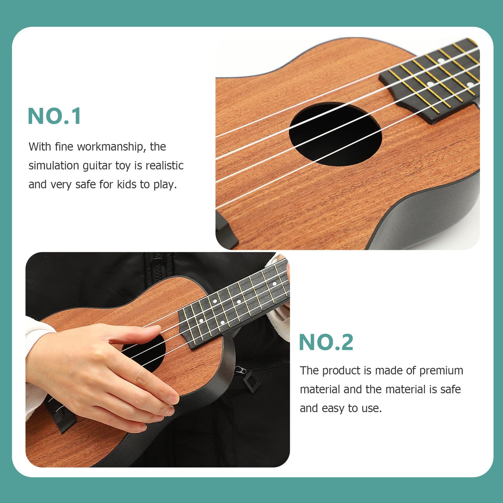 Ciieeo Ukelele Soprano de 21 Pulgadas para Principiantes Niños Cuatro Cuerdas, Material Madera y Fibra de Carbono, Adecuado para Educación Musical y Práctica